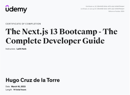 Next.js 13 - The Complete Guide Certification